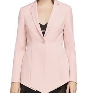 BCBG Max Azria Sleek Pink Tailored Blazer with Asymmetrical Hem